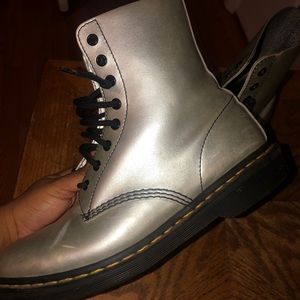 Silver Doc Martens Boot